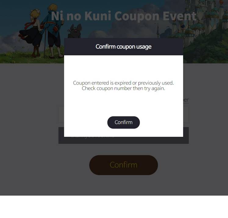 Didnt get any reward on coupon codes Ni no Kuni Cross Worlds