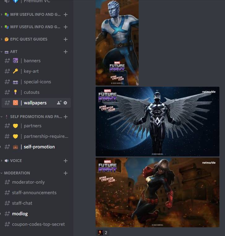 3 coupon giveaways going on in my server! MARVEL Future Fight