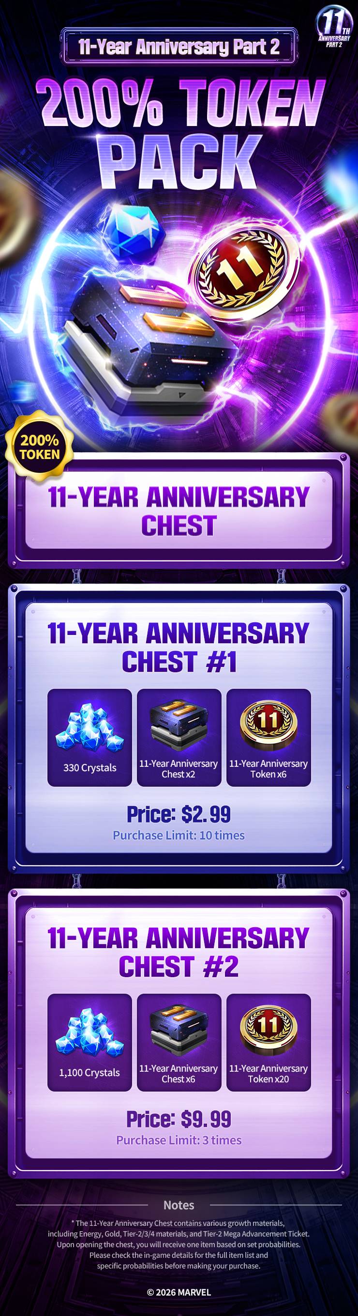 11-Year Anniversary Part 2 200% Token Pack - MARVEL Future Fight