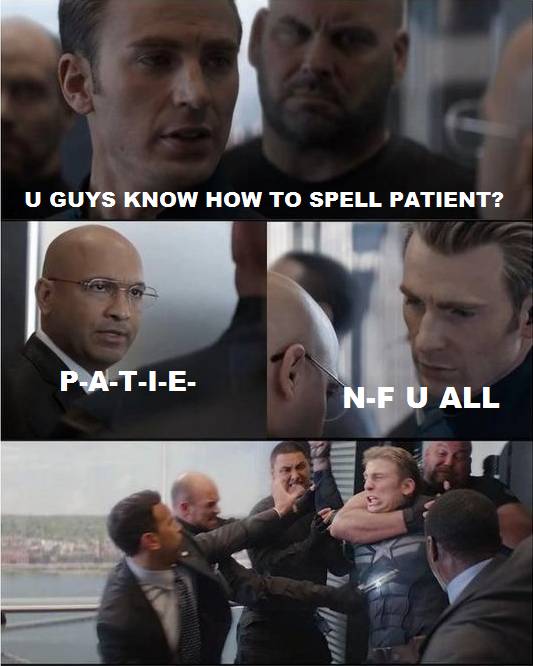 HEY BOYCOTTERS, U KNOW HOW TO SPELL PATIENT? MARVEL Future Fight