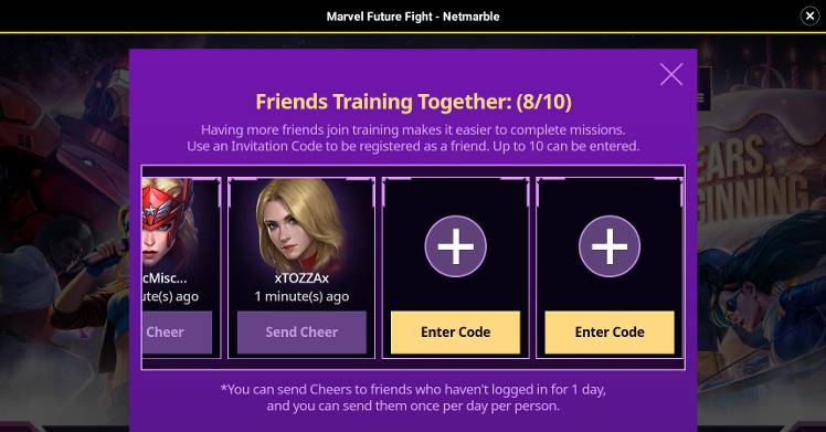 I CAN ADD 2 MORE PLAYERS FOR CHECK-IN REWARDS..! - MARVEL Future Fight