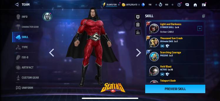 My op sentry build - MARVEL Future Fight