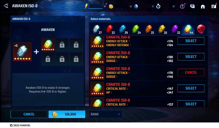ISO-8 Guide - MARVEL Future Fight