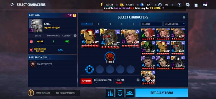 WBL Team Building - Suggestion Request - MARVEL Future Fight