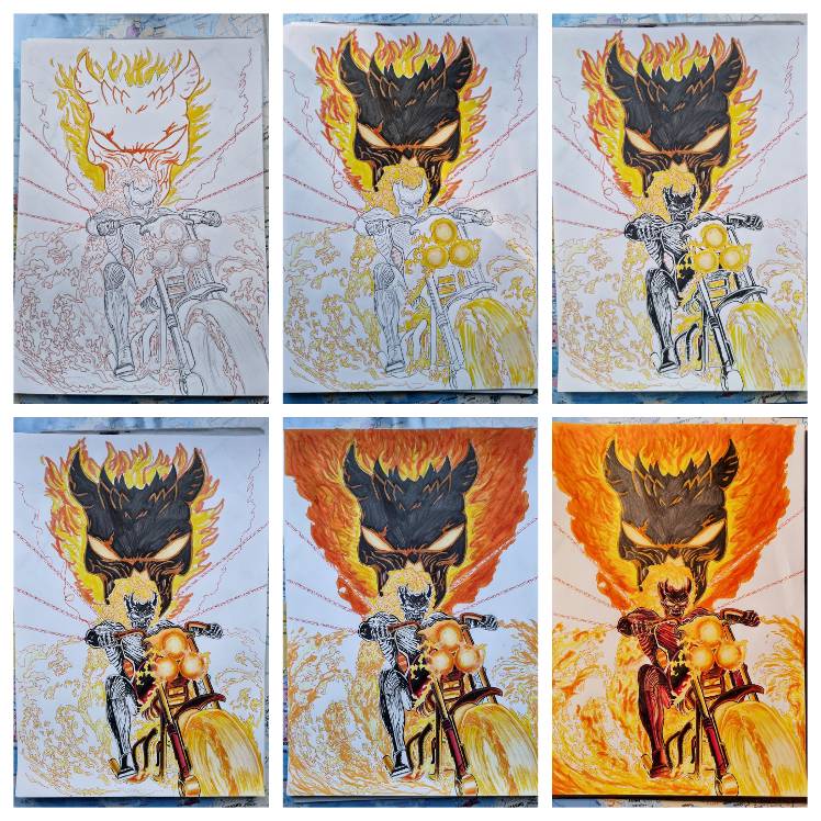 Drawing : King of Hell Ghost Rider - MARVEL Future Fight