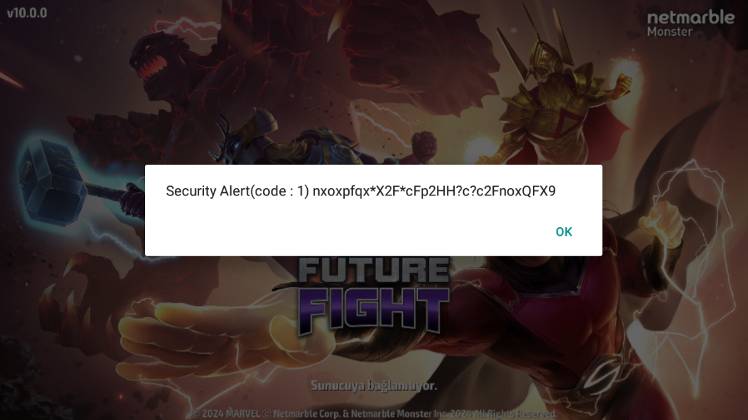 SECURITY ALERT (CODE:1) ERROR - MARVEL Future Fight