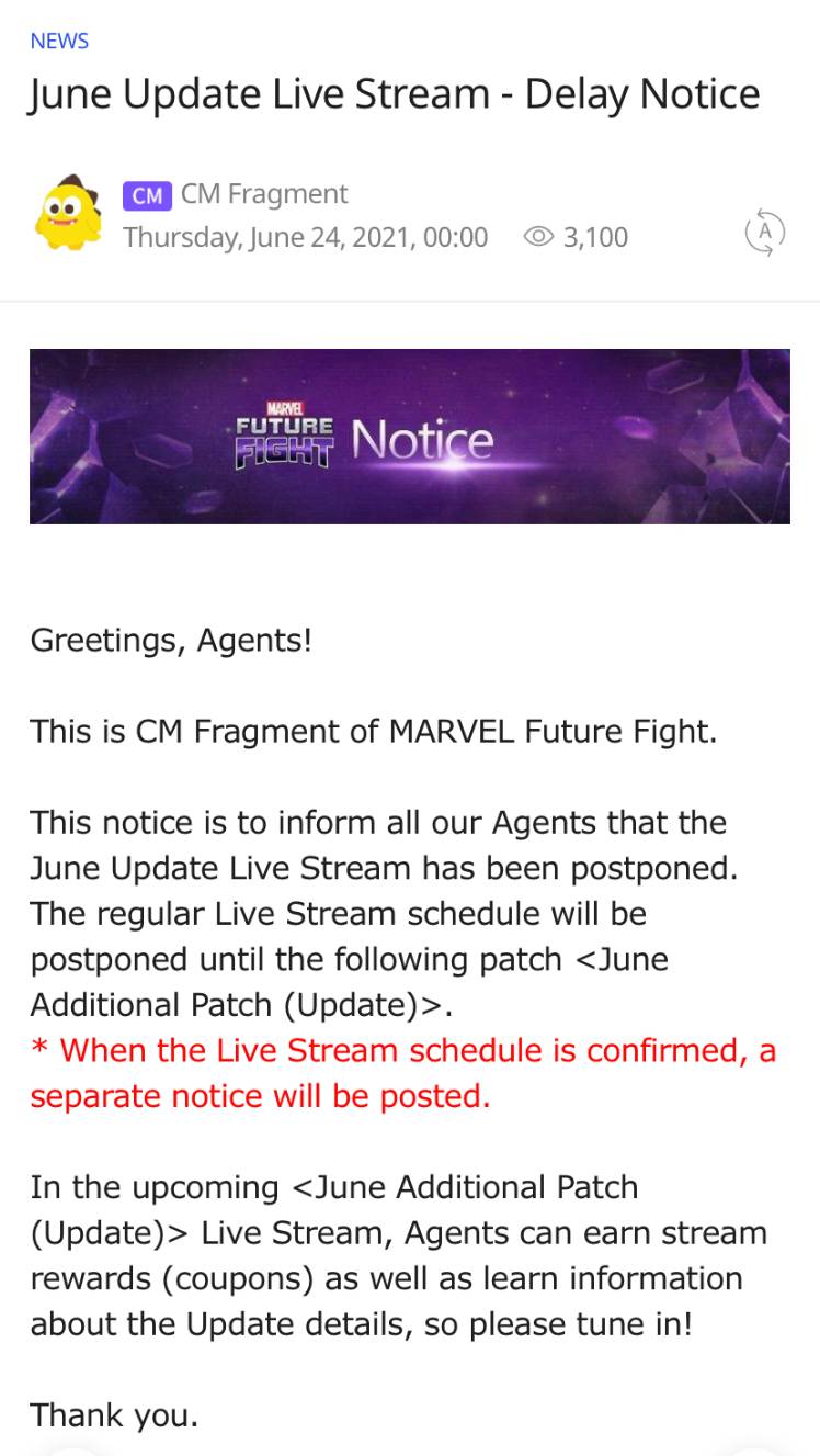 Lol FATWS is going to be a mid month update anyways - MARVEL Future Fight