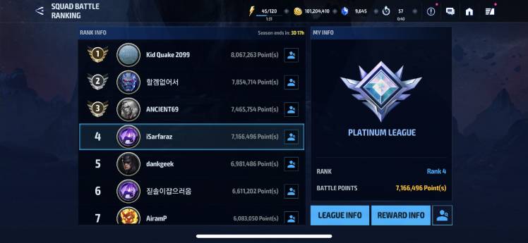 SQUAD SCORE - MARVEL Future Fight