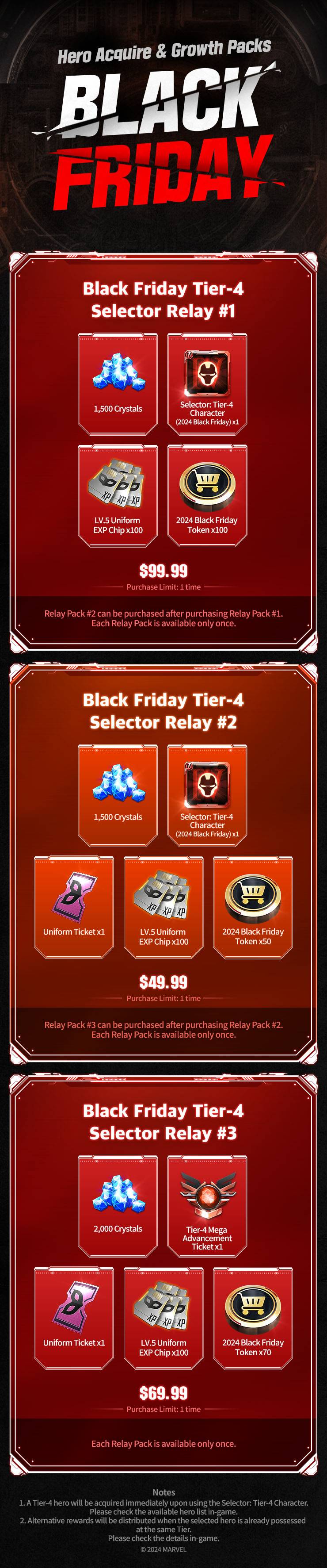 Black Friday Hero Acquire & Growth Packs - MARVEL Future Fight