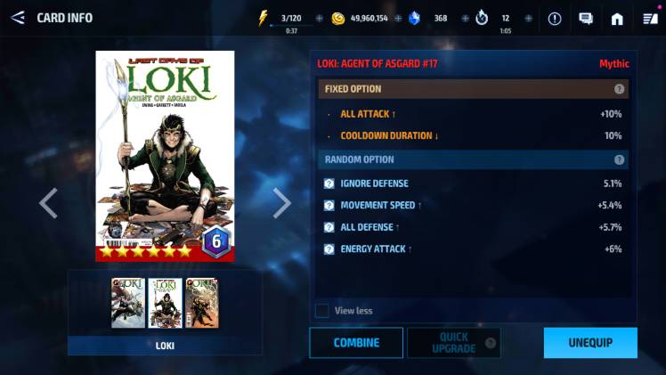 Most perfect f2p comic card stats - MARVEL Future Fight
