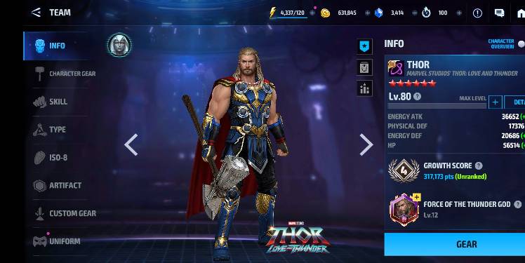 Thor with Lv80 build 🤩🤩🤩🤩 - MARVEL Future Fight