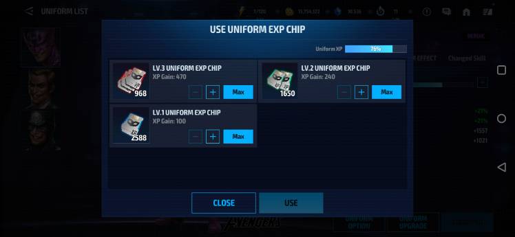 Don T Forget To Use All Your Uniform Exp Chips Marvel Future Fight