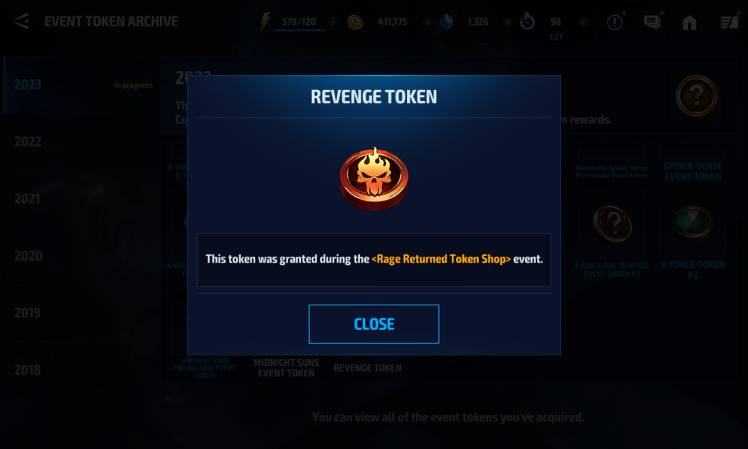 Next event tokens - MARVEL Future Fight