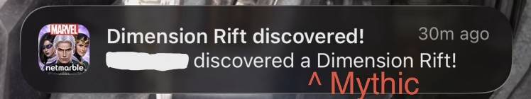 Please include dimension rift type in mobile notifications - MARVEL ...