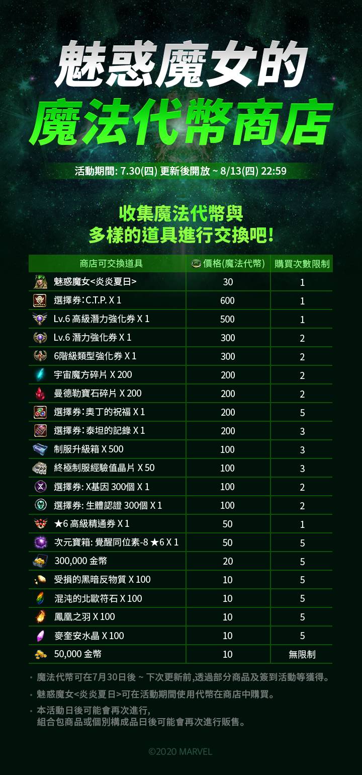 情報】魅惑魔女的魔法代幣商店介紹@MARVEL 未來之戰哈啦板- 巴哈姆特