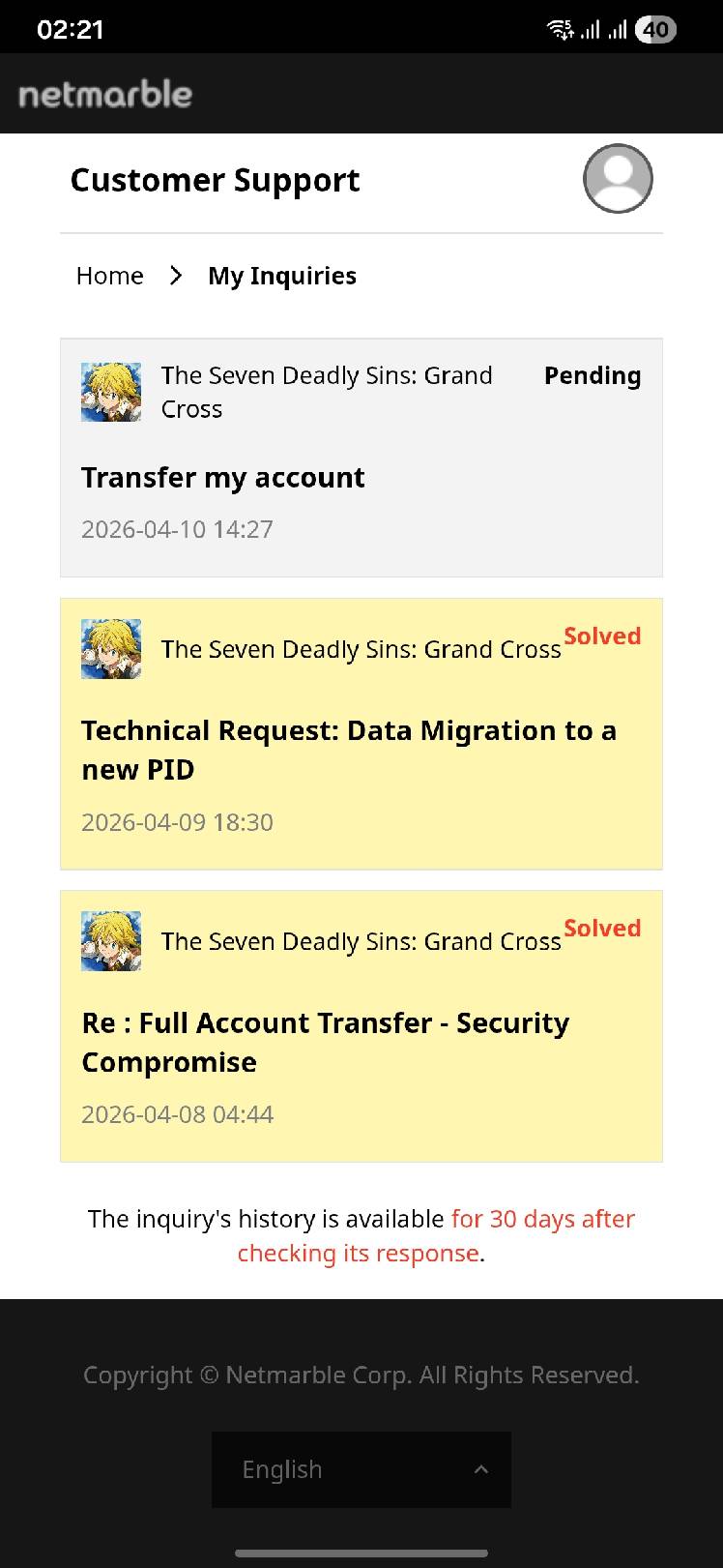 Netmarble Support is IGNORING a Rank 142 Veteran - Pure Bot Responses ...