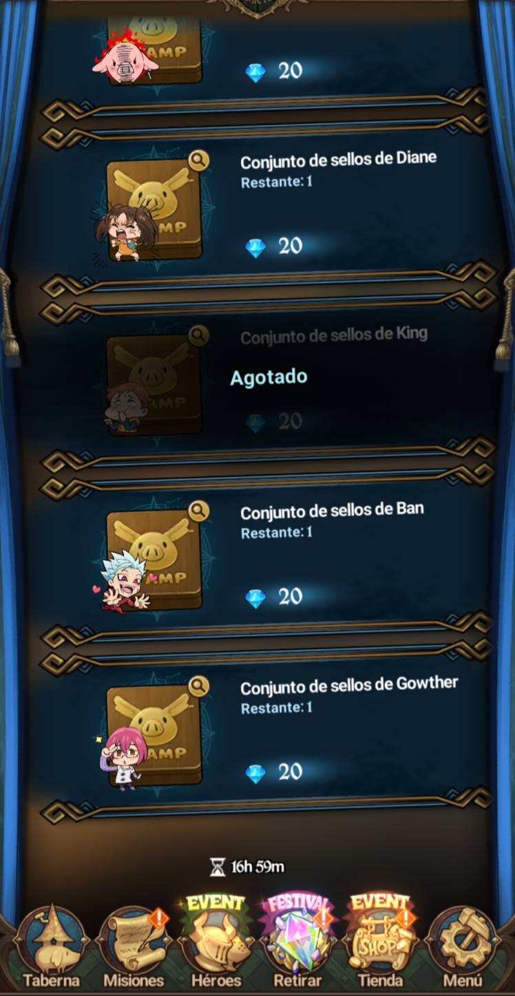 Bug de sellos - The Seven Deadly Sins: Grand Cross