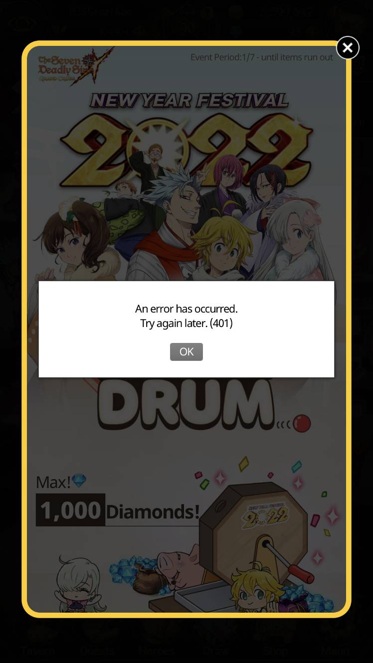 The Event does not work for me! - The Seven Deadly Sins: Grand Cross
