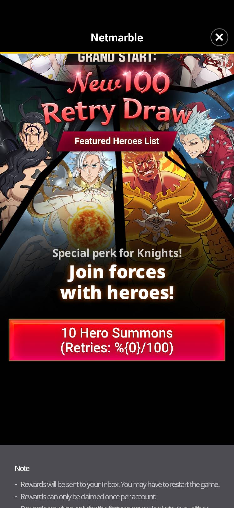 Log in issues - The Seven Deadly Sins: Grand Cross
