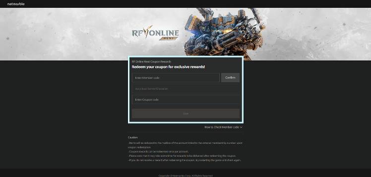 Coupon Registration and Redemption Guide - RF ONLINE NEXT