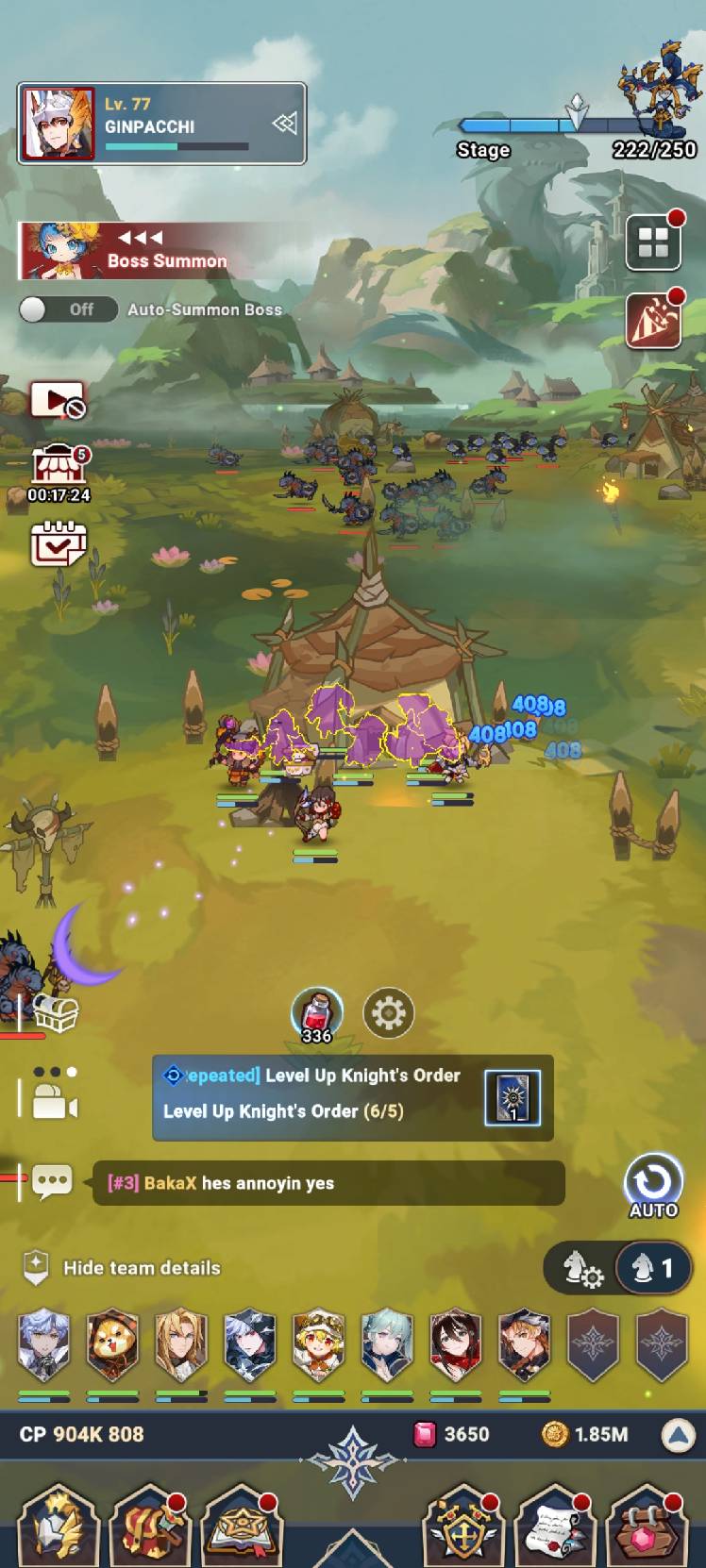 [Knight’s Order Formation] Formation that I used for clearing the Stage ...