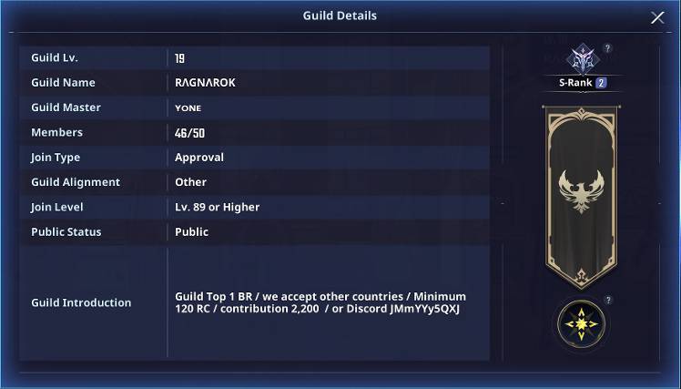 Guild RΛGNΛROK is recruiting!!! Guild Lv. 19. S-Rank 2 - Solo Leveling ...