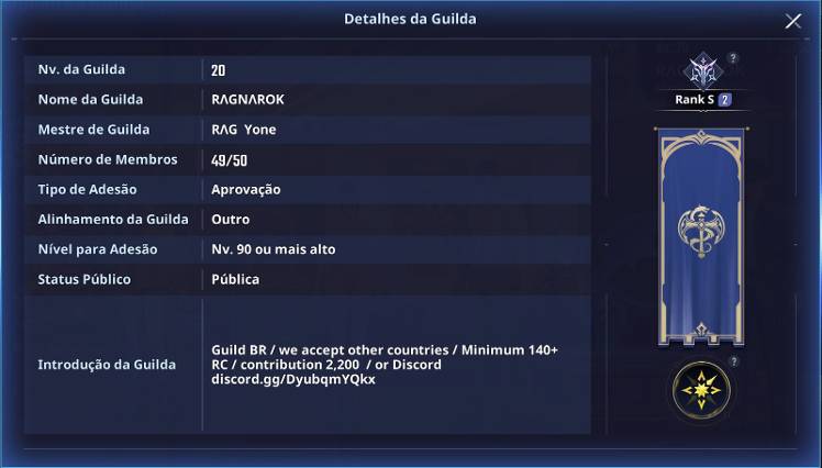 Guild RΛGNΛROK is recruiting!!! Guild Lv. 20. S-Rank 2 - Solo Leveling ...