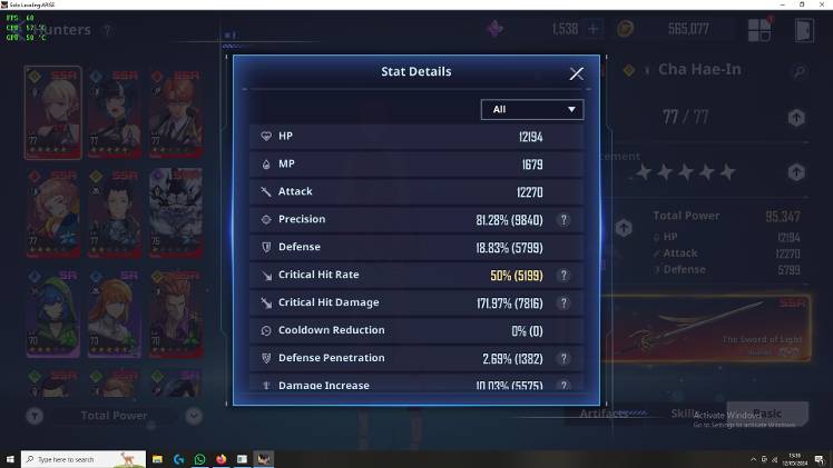 Cha Hae-In Build - Solo Leveling:ARISE