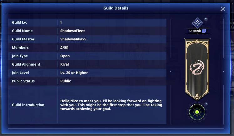 LOOKING FOR A GUILD!! | Join ShadowxFleet Guild | | RANK D1 LV 1 ...