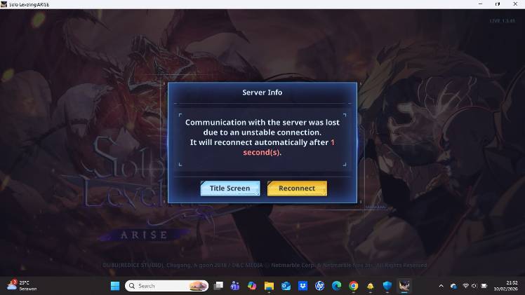 cannot enter the game - Solo Leveling:ARISE