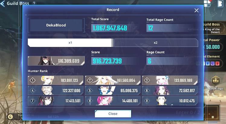 Post your guild boss score - Solo Leveling:ARISE