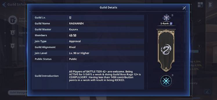 “RAGNARØK” [S-Rank3️⃣ LEVEL 12] GUILD RECRUITMENT!! - Solo Leveling:ARISE