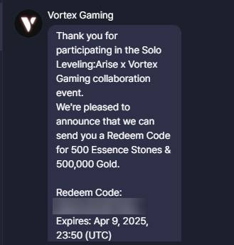 VORTEX GAMING CODES ARE BEING SENT OUT. CLAIM FOR REWARDS - Solo ...