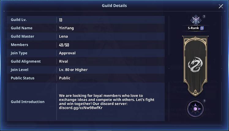 ☯ The YinYang Guild wants YOU! ☯ S-Rank ☯ Level 13 ☯ - Solo Leveling:ARISE