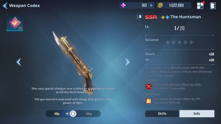 The Huntsman - weapons bug - Solo Leveling:ARISE