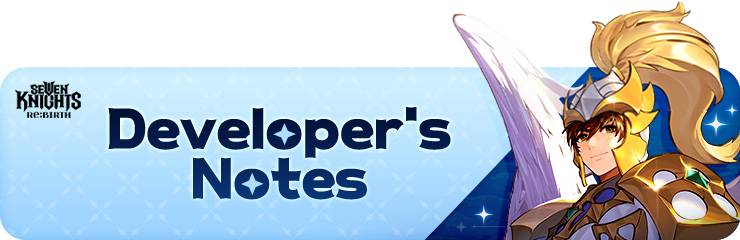 10/27] Seven Knights Re:BIRTH Developer's Note [Updated on 10/27 1